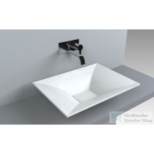   Lunart Logan 55,5x41,7 cm-es pultra ültethető öntöttmárvány mosdó csaplyuk és túlfolyó nélkül,fényes fehér 5999123004123