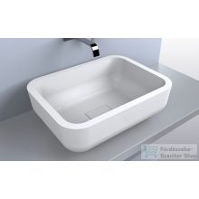   Lunart Shelby 59,5x44,7 cm-es pultra ültethető öntöttmárvány mosdó csaplyuk és túlfolyó nélkül,fényes fehér 5999123004321