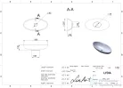 Lunart Lydia 59,5x29,7 cm-es pultra ültethető öntöttmárvány mosdó csaplyuk és túlfolyó nélkül,fényes fehér 5999123004345