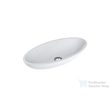  Lunart Lydia 59,5x29,7 cm-es pultra ültethető öntöttmárvány mosdó csaplyuk és túlfolyó nélkül,matt fehér 5999123004352