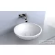 Lunart Milan 49,7 cm-es pultra ültethető öntöttmárvány mosdó csaplyuk és túlfolyó nélkül,fényes fehér 5999123004611