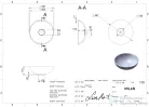 Lunart Milan 49,7 cm-es pultra ültethető öntöttmárvány mosdó csaplyuk és túlfolyó nélkül,fényes fehér 5999123004611