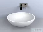 Lunart Milan 49,7 cm-es pultra ültethető öntöttmárvány mosdó csaplyuk és túlfolyó nélkül,fényes fehér 5999123004611
