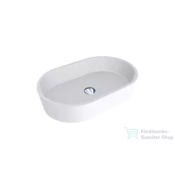   Lunart Melody 55x35,1 cm-es beépíthető öntöttmárvány mosdó csaplyuk és túlfolyó nélkül,matt fehér 5999123004864