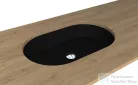Lunart Melody 55x35,1 cm-es beépíthető öntöttmárvány mosdó csaplyuk és túlfolyó nélkül,fekete kvarc 5999123004871