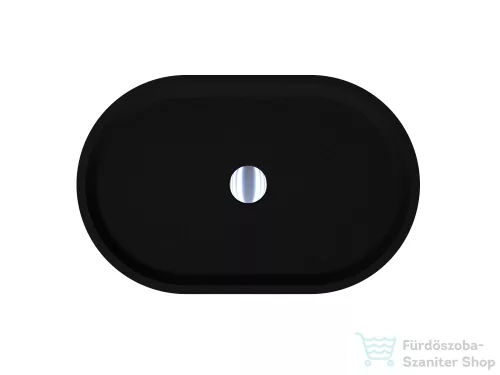 Lunart Melody 55x35,1 cm-es beépíthető öntöttmárvány mosdó csaplyuk és túlfolyó nélkül,fekete kvarc 5999123004871