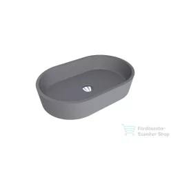   Lunart Melody 55x35,1 cm-es beépíthető öntöttmárvány mosdó csaplyuk és túlfolyó nélkül,szürke kvarc 5999123004888