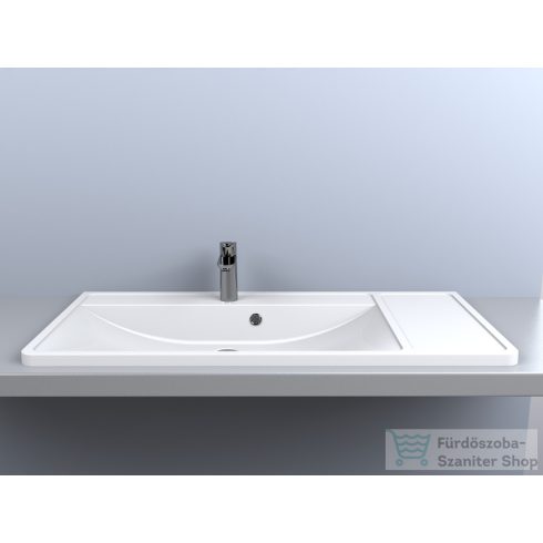 Lunart Selena 100,1x48,1 cm-es beépíthető öntöttmárvány mosdó,fényes fehér 5999123004932