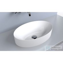   Lunart Shawn 50x32 cm-es pultra ültethető öntöttmárvány mosdó csaplyuk és túlfolyó nélkül,fényes fehér 5999123005113