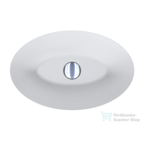 Lunart Shawn 50x32 cm-es pultra ültethető öntöttmárvány mosdó csaplyuk és túlfolyó nélkül,matt fehér 5999123005120