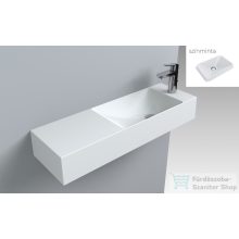   Lunart Alonzo R 80,8x25,8 cm-es öntöttmárvány mosdó túlfolyó nélkül,matt fehér 5999123005229