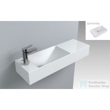  Lunart Alonzo L 80,8x25,8 cm-es öntöttmárvány mosdó túlfolyó nélkül,matt fehér 5999123005236