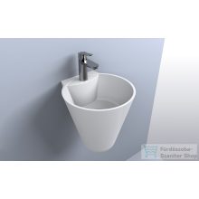   Lunart Keanu 36x37 cm-es öntöttmárvány mosdó túlfolyó nélkül,fényes fehér 5999123005250