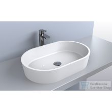   Lunart Jagger 55x35,1 cm-es pultra ültethető öntöttmárvány mosdó csaplyuk és túlfolyó nélkül,fényes fehér 5999123005359