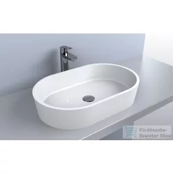   Lunart Jagger 55x35,1 cm-es pultra ültethető öntöttmárvány mosdó csaplyuk és túlfolyó nélkül,fényes fehér 5999123005359