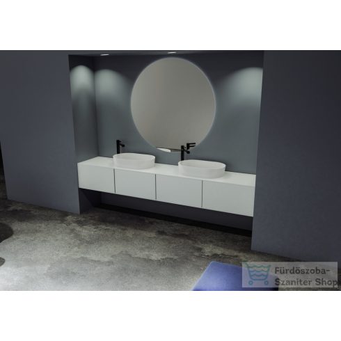 Lunart Jagger 55x35,1 cm-es pultra ültethető öntöttmárvány mosdó csaplyuk és túlfolyó nélkül,matt fehér 5999123005366