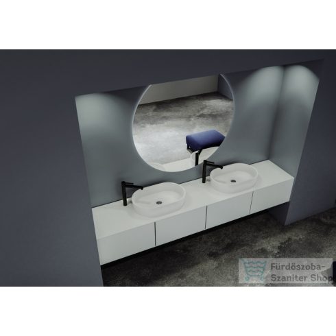 Lunart Jagger 55x35,1 cm-es pultra ültethető öntöttmárvány mosdó csaplyuk és túlfolyó nélkül,matt fehér 5999123005366