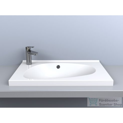 Lunart Dorah 69,5x39,6 cm-es beépíthető öntöttmárvány mosdó,fényes fehér 5999123005458