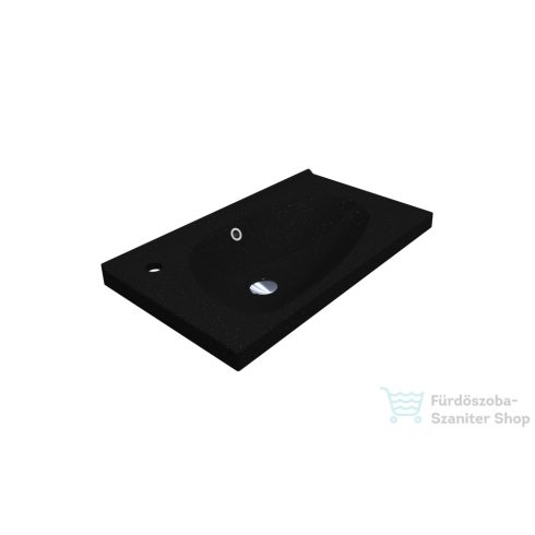 Lunart Dorah 69,5x39,6 cm-es beépíthető öntöttmárvány mosdó,fekete kvarc 5999123005472