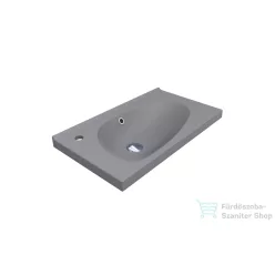   Lunart Dorah 69,5x39,6 cm-es beépíthető öntöttmárvány mosdó,szürke kvarc 5999123005489