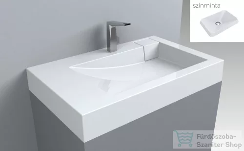 Lunart Neo 80x50 cm-es öntöttmárvány mosdó,matt fehér 5999123005502