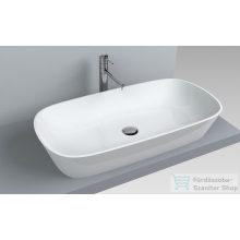   Lunart Salem 80x40 cm-es pultra ültethető öntöttmárvány mosdó csaplyuk és túlfolyó nélkül,fényes fehér 5999123005557
