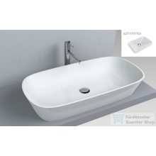   Lunart Salem 80x40 cm-es pultra ültethető öntöttmárvány mosdó csaplyuk és túlfolyó nélkül,matt fehér 5999123005564
