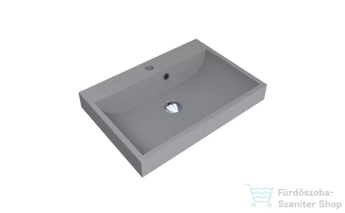 Lunart Atty 600 59,7x41,8 cm-es beépíthető öntöttmárvány mosdó,szürke kvarc 5999123005663