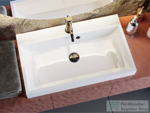 Lunart Atty 700 69,4x41,6 cm-es beépíthető öntöttmárvány mosdó,fényes fehér 5999123005670