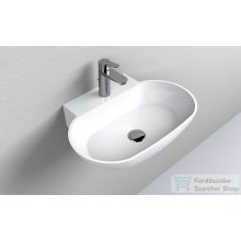   Lunart River 55x39 cm-es öntöttmárvány mosdó túlfolyó nélkül,fényes fehér 5999123006035