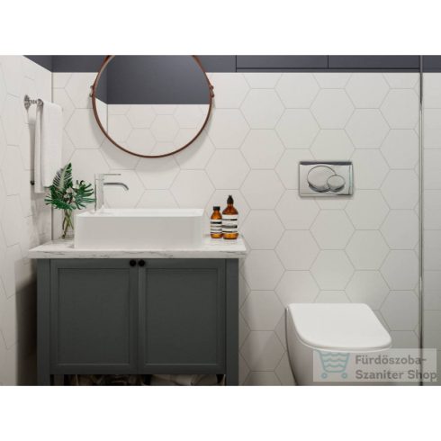 Lunart Jaxon 380 51,9x38 cm-es pultra ültethető öntöttmárvány mosdó túlfolyó nélkül,fényes fehér 5999123006073