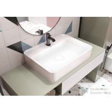   Lunart Jaxon 600 60x45 cm-es pultra ültethető öntöttmárvány mosdó túlfolyó nélkül,fényes fehér 5999123006097