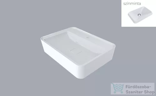 Lunart Jaxon 600 60x45 cm-es pultra ültethető öntöttmárvány mosdó túlfolyó nélkül,matt fehér 5999123006103