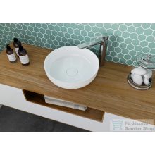   Lunart Luke 40 cm-es pultra ültethető öntöttmárvány mosdó csaplyuk és túlfolyó nélkül,fényes fehér 5999123006110