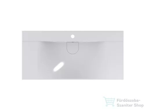 Lunart Kelly 1000 100x48 cm-es pultra ültethető öntöttmárvány mosdó túlfolyó nélkül,fényes fehér 5999123006233
