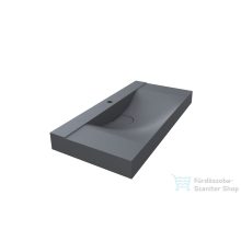   Lunart Kelly 1000 100x48 cm-es pultra ültethető öntöttmárvány mosdó túlfolyó nélkül,szürke kvarc 5999123006264