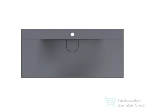 Lunart Kelly 1000 100x48 cm-es pultra ültethető öntöttmárvány mosdó túlfolyó nélkül,szürke kvarc 5999123006264