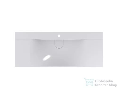 Lunart Kelly 1200 120x48 cm-es pultra ültethető öntöttmárvány mosdó túlfolyó nélkül,fényes fehér 5999123006271