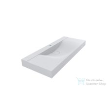   Lunart Kelly 1200 120x48 cm-es pultra ültethető öntöttmárvány mosdó túlfolyó nélkül,matt fehér 5999123006288