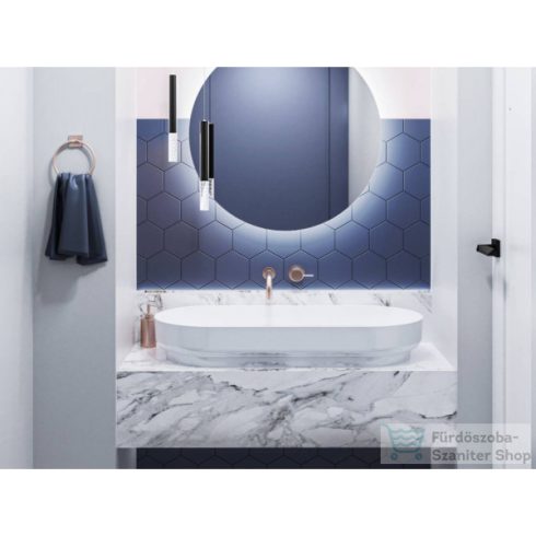 Lunart Scarlett 900 90x42 cm-es pultra ültethető öntöttmárvány mosdó csaplyuk és túlfolyó nélkül,matt fehér 5999123006448