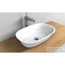   Lunart Freddie 54x39 cm-es pultra ültethető öntöttmárvány mosdó csaplyuk és túlfolyó nélkül,fényes fehér 5999123006479