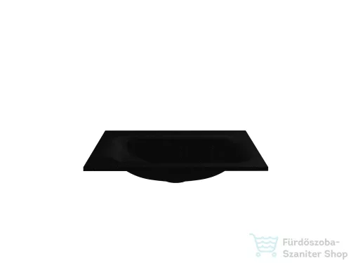 Lunart Timo 600 60x45 cm-es beépíthető öntöttmárvány mosdó túlfolyó nélkül,fekete kvarc 5999123006615