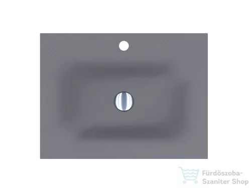 Lunart Timo 600 60x45 cm-es beépíthető öntöttmárvány mosdó túlfolyó nélkül,szürke kvarc 5999123006622