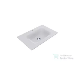   Lunart Timo 700 70x45 cm-es beépíthető öntöttmárvány mosdó túlfolyó nélkül,matt fehér 5999123006646