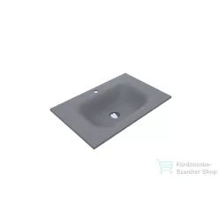   Lunart Timo 700 70x45 cm-es beépíthető öntöttmárvány mosdó túlfolyó nélkül,szürke kvarc 5999123006660