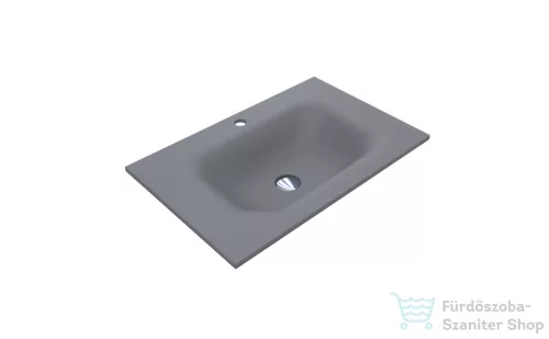 Lunart Timo 700 70x45 cm-es beépíthető öntöttmárvány mosdó túlfolyó nélkül,szürke kvarc 5999123006660