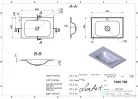 Lunart Timo 700 70x45 cm-es beépíthető öntöttmárvány mosdó túlfolyó nélkül,szürke kvarc 5999123006660