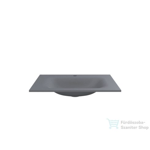 Lunart Timo 700 70x45 cm-es beépíthető öntöttmárvány mosdó túlfolyó nélkül,szürke kvarc 5999123006660