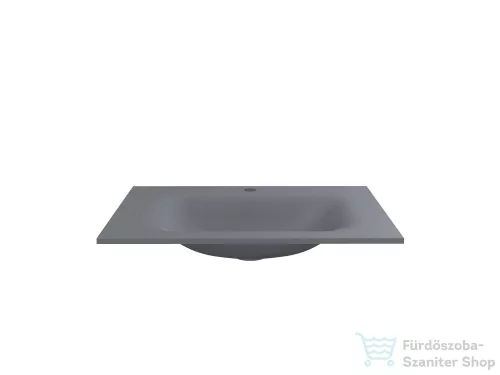 Lunart Timo 700 70x45 cm-es beépíthető öntöttmárvány mosdó túlfolyó nélkül,szürke kvarc 5999123006660