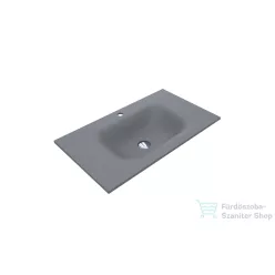   Lunart Timo 800 80x45 cm-es beépíthető öntöttmárvány mosdó túlfolyó nélkül,szürke kvarc 5999123006707